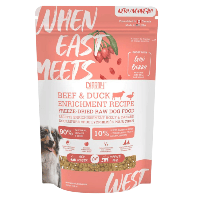 Charmy Charmy-When Est Meets West- Recette Enrichissement Boeuf, Canard & Goji
