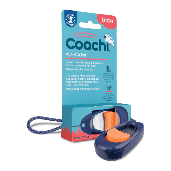 Company of animals Clicker Coachi Multi-Clicker : Accessoire de Dressage Canin avec Contrôle du Volume sur 3 Niveaux, Facile à Utiliser, Lanière Ajustable – Idéal pour Chiens et Chiots Clicker Clix Multi - pour entrainement du chien