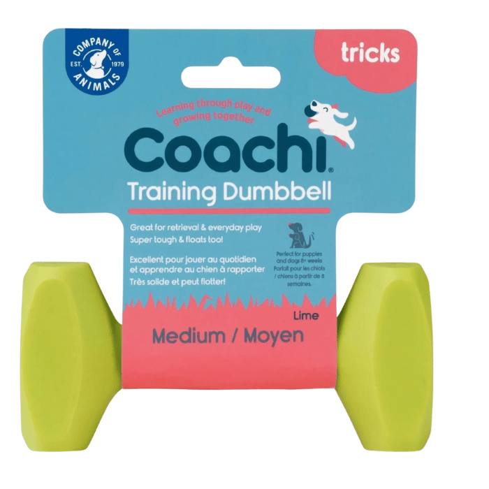 Company of animals dumbell Medium Dumbbell d'Entraînement Coachi : Flottant, Idéal pour Lancers Longue Distance et Dressage Canin, Ultra-Résistant
