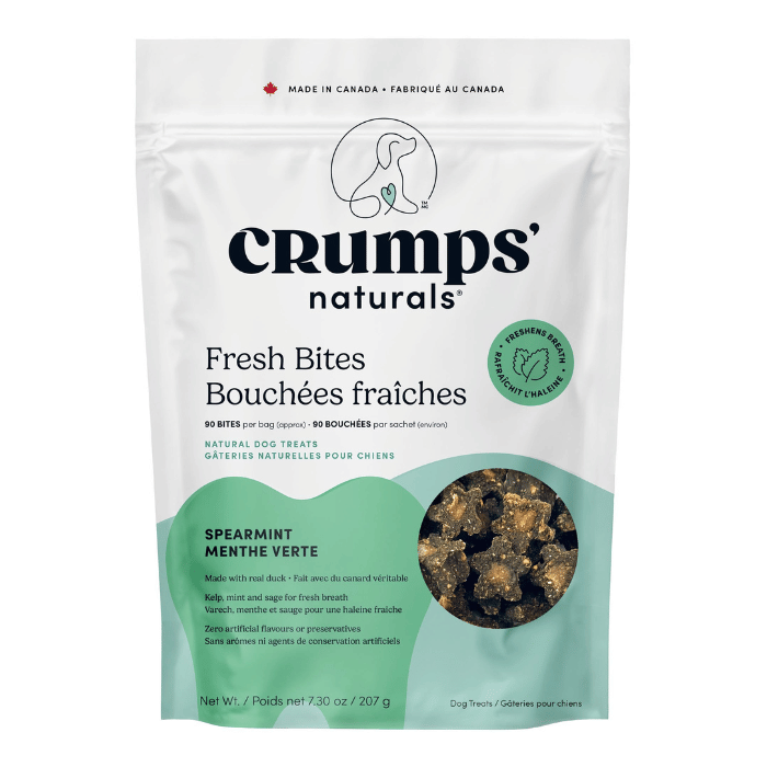 Crump's Naturals Gâteries 207g Crumps' Naturals Gâteries Pour Chien, Bouchées Fraîches, Menthe Verte 207g Crumps' Naturals Gâteries Pour Chien, Bouchées Fraîches, Menthe Verte 207g