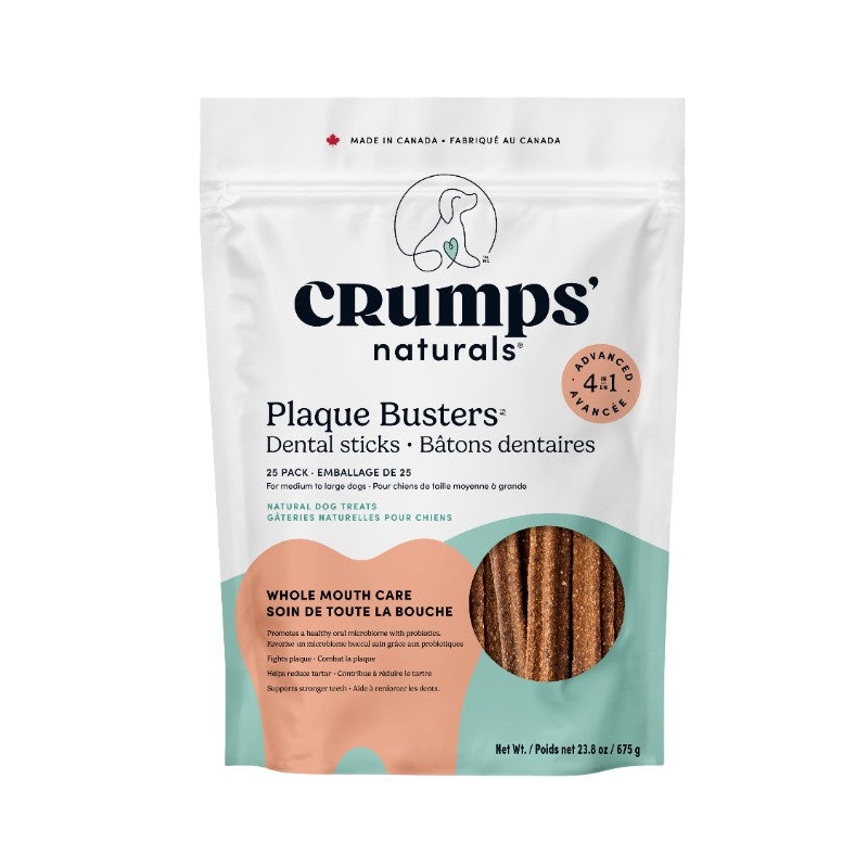 Crump's Naturals Gâteries Crumps' Naturals - Plaque Busters avancée 7 po, soins de la bouche, paquet de 25 Crumps' Naturals - Plaque Busters avancée 7 po, soins de la bouche, paquet de 25