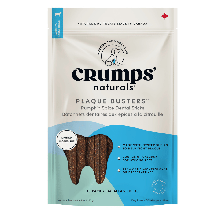 Crump&#39;s Naturals Gâteries Crumps&#39; naturals plaque busters - Bâtonnets dentaires aux épices à la Citrouille