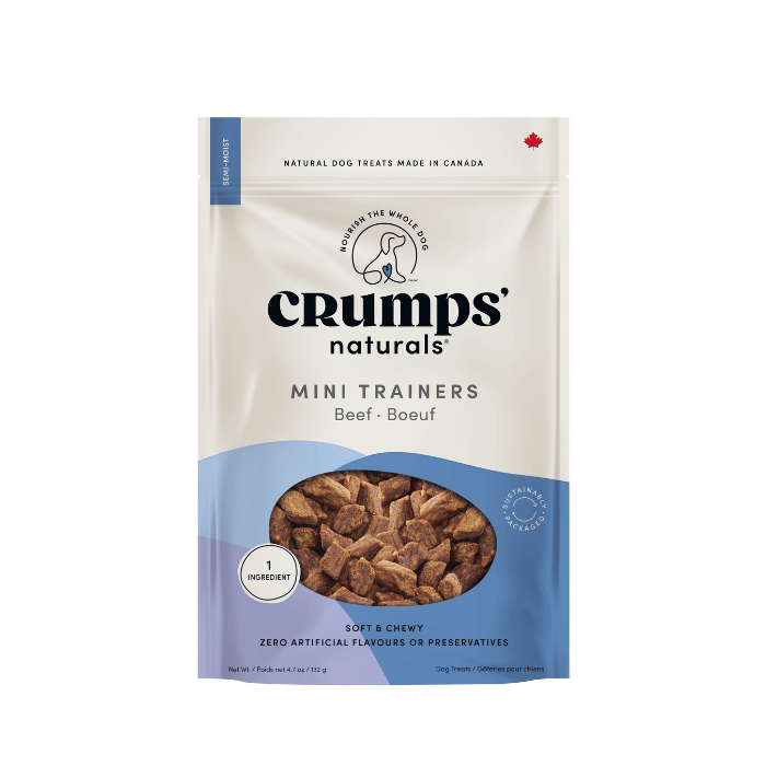 Crump's Naturals Gâteries Mini-Bouchées d'entrainement semi-humides au boeuf 132g
