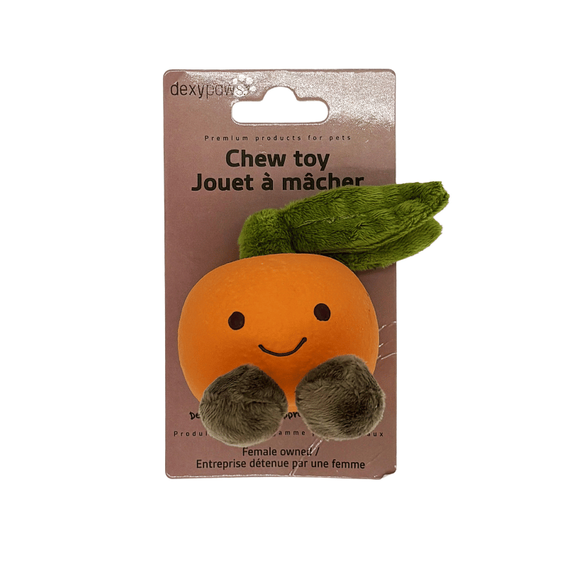 Dexypaws Jouet Dexypaws Jouet en Latex et Peluche pour Petit Chien - Orange 3 pouces Jouet Latex Peluche Orange 3po Dexypaws | Sherbrooke Canin