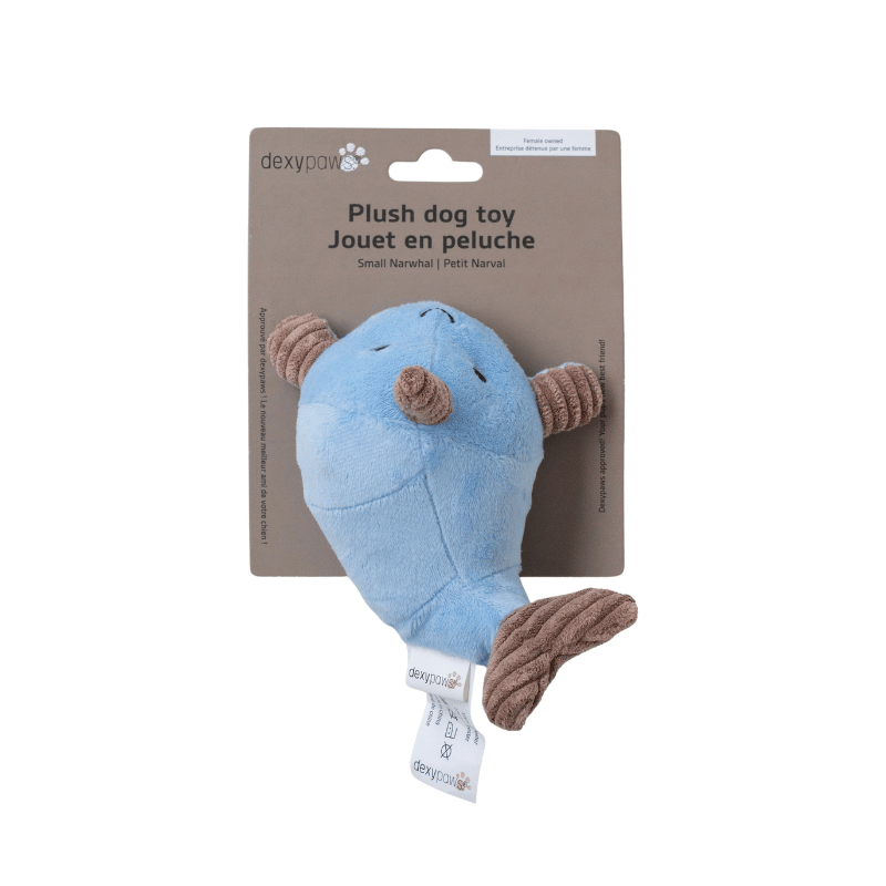 Dexypaws Jouet Dexypaws Jouet en Peluche pour Chien - Narval 5 pouces Peluche Narval 5po pour Chien Dexypaws | Sherbrooke Canin