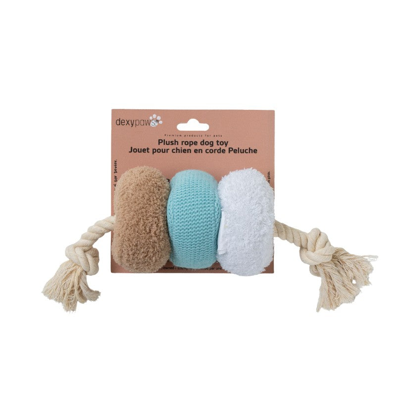 Dexypaws jouets pour chien Dexypaws - Jouet de corde et peluche pour chien, Anneaux Dexypaws - Jouet de corde et peluche pour chien, Anneaux
