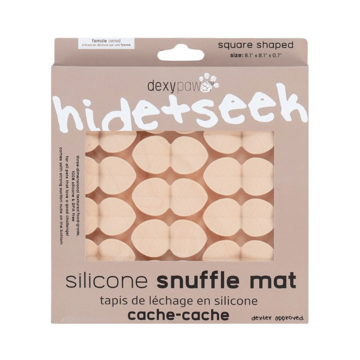 Dexypaws Tapis De Léchage En Silicone "cache-cache" Carré, Beige