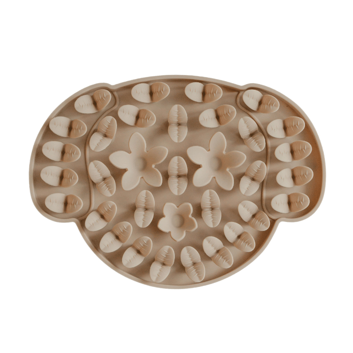 Dexypaws Tapis De Léchage En Silicone "cache-cache" Tête De Chien, Beige