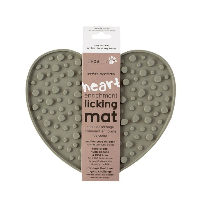 Dexypaws Tapis De Léchage Stimulant En Forme De Coeur, Kaki