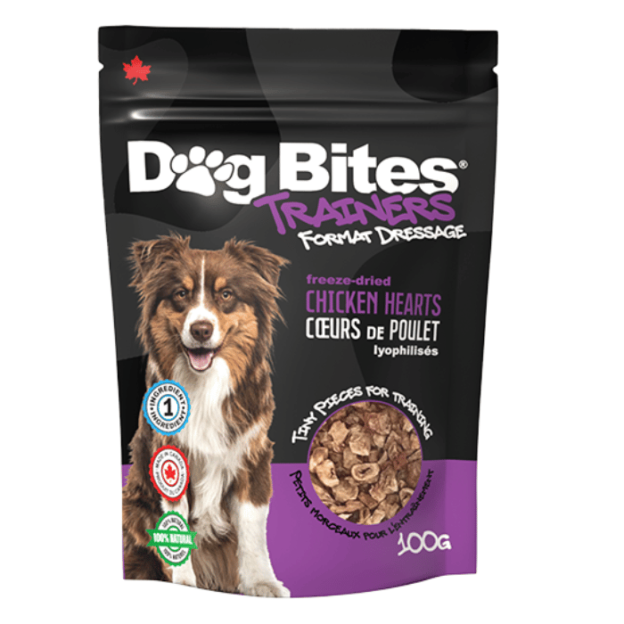 Dog Bites 50g Gâteries pour chiens séché à froid - coeur de poulet - Format dressage Gâteries pour chiens séché à froid - coeur de poulet - Format dressage