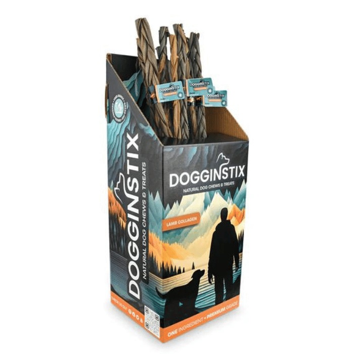 Dogginstix Gâteries Bâton de collagène tressé à l&#39;agneau 24&#39;&#39; - En Magasin Seulement