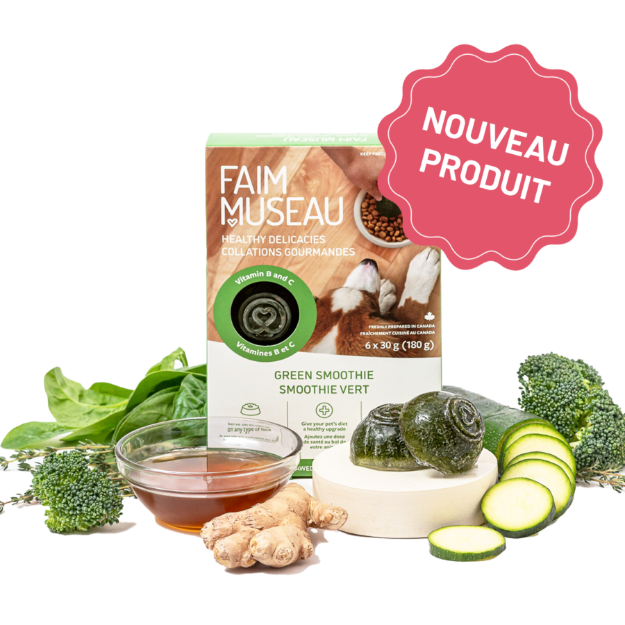 Faim Museau Collation pour chien Smoothie Vert - Collation Nutritive Faim Museau - En magasin seulement Medallion Saumon Vegetarien Faim Museau | Nourriture crue pour chien | Sherbrooke Canin