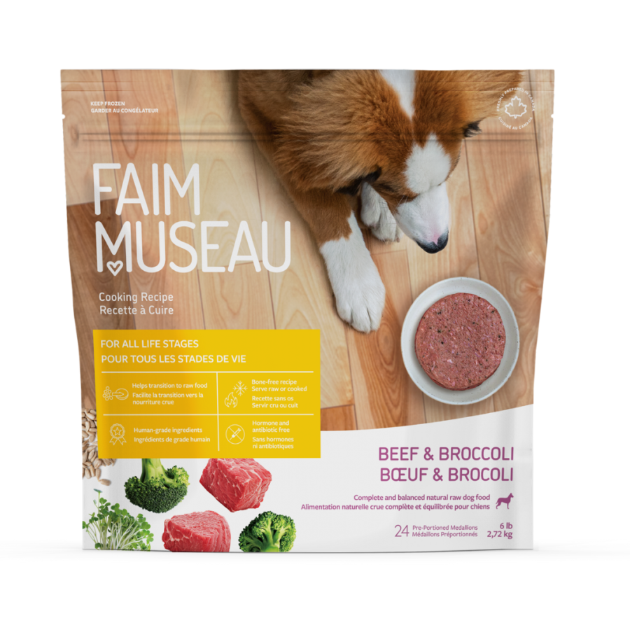 Faim Museau Nourriture crue congelee Medallion Boeuf et Brocoli Faim Museau | 114g Medallion Boeuf et Brocoli Faim Museau | 114g | Sherbrooke Canin