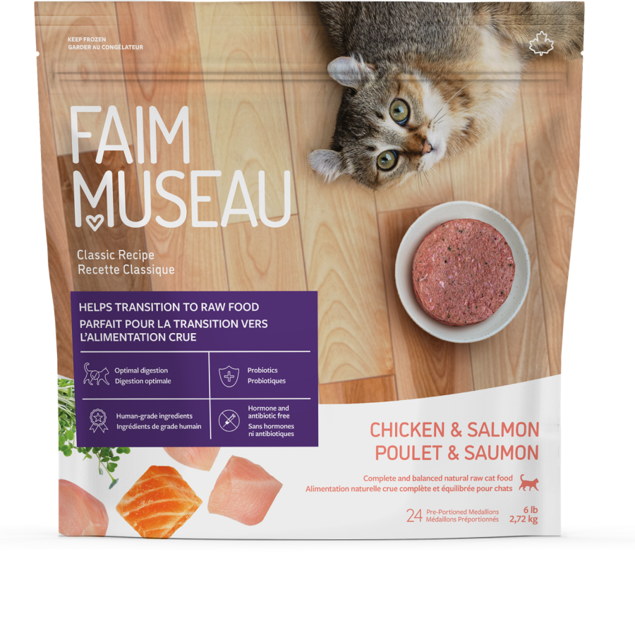 Faim Museau Nourriture crue pour chat Default Médaillon Poulet et Saumon pour Chat 6 lb - Faim Museau Nourriture Crue Poulet pour Chat Faim Museau | Repas congele | Sherbrooke Canin