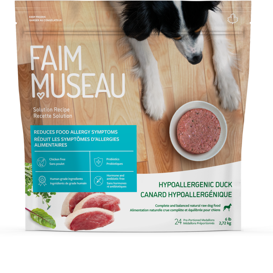 Faim Museau Nourriture crue pour chien Default Médaillon Canard Hypoallergénique 6 lb - Faim Museau Repas Complet Canard Hypoallergenique 6 lbs Faim Museau | Nourriture crue | Sherbrooke Canin