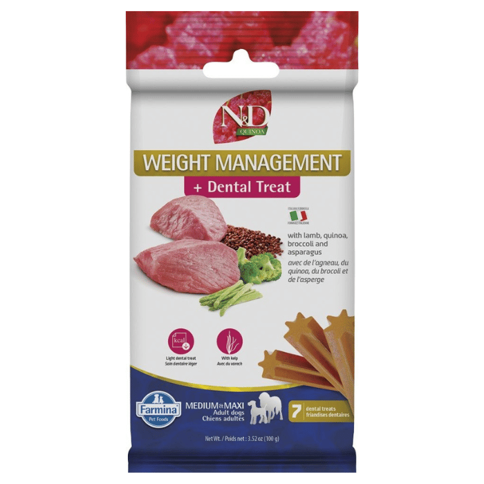 Farmina nourriture Gâteries Dentaires Pour Chien Farmina Contrôle De Poids Moyen/grand 100g Gâteries Dentaires Pour Chien Farmina Contrôle De Poids Moyen/grand 100g