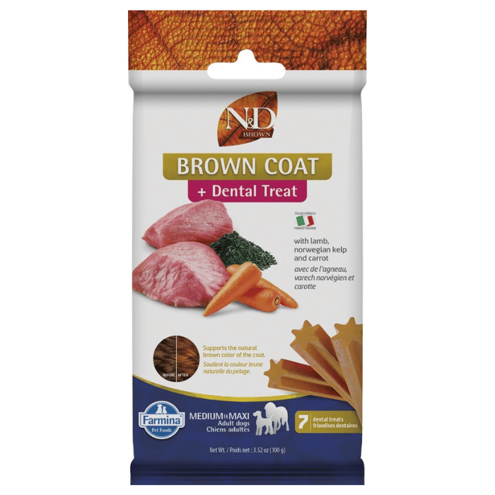 Farmina nourriture Gâteries Dentaires Pour Chien Farmina N&d Brown (pelage Brun) Moyen/Grand 100g Gâteries Dentaires Pour Chien Farmina N&d Brown (pelage Brun) Moyen/Grand 100g