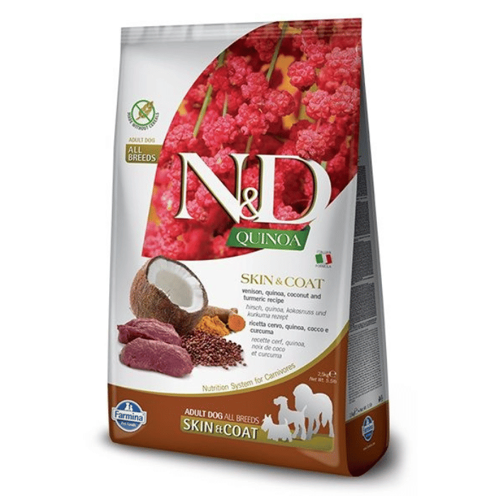 Farmina nourriture Nourriture pour chiens Farmina N&d Quinoa Sans Grains Chien Peau & Poils Cerf Nourriture pour chiens Farmina N&d Quinoa Sans Grains Chien Peau & Poils Cerf