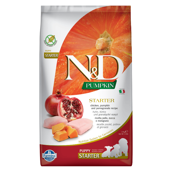 Farmina nourriture Nourriture pour chiots Farmina N&amp;d Citrouille Sans Grains Chiot Poulet &amp; Grenade Moyen/grand