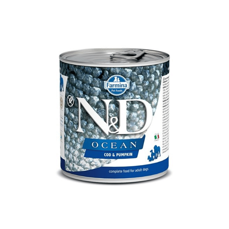 Farmina Nourriture pour chien Conserve Farmina N&D Ocean Morue et Citrouille pour chiens - 6x 285g Conserve Farmina N&D Ocean Morue et Citrouille pour chiens