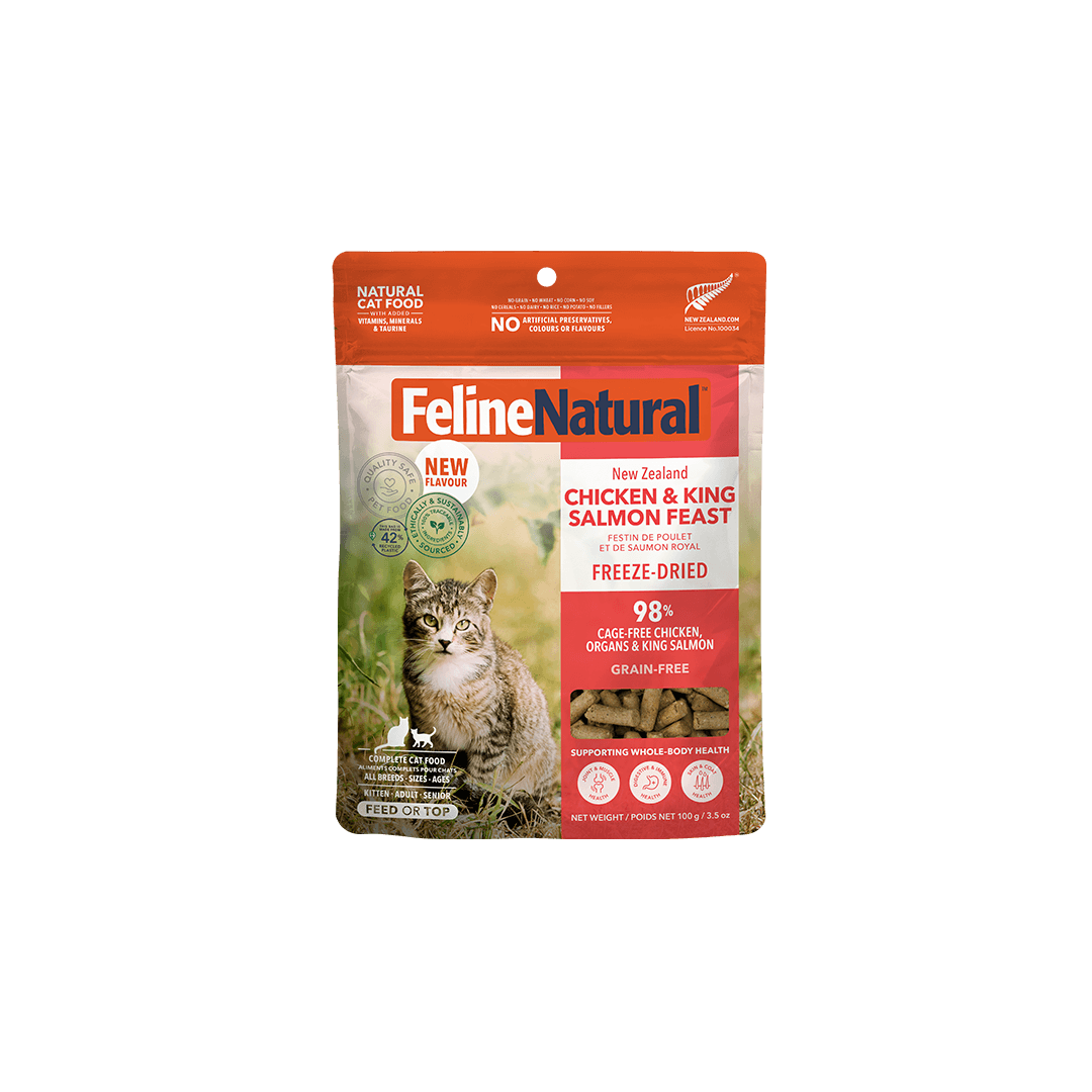 Feline Natural nourriture chat Feline Natural nourriture pour chat Poulet et Saumon lyophilisée Feline Natural Poulet & Saumon King lyophilisé | Sherbrooke Canin