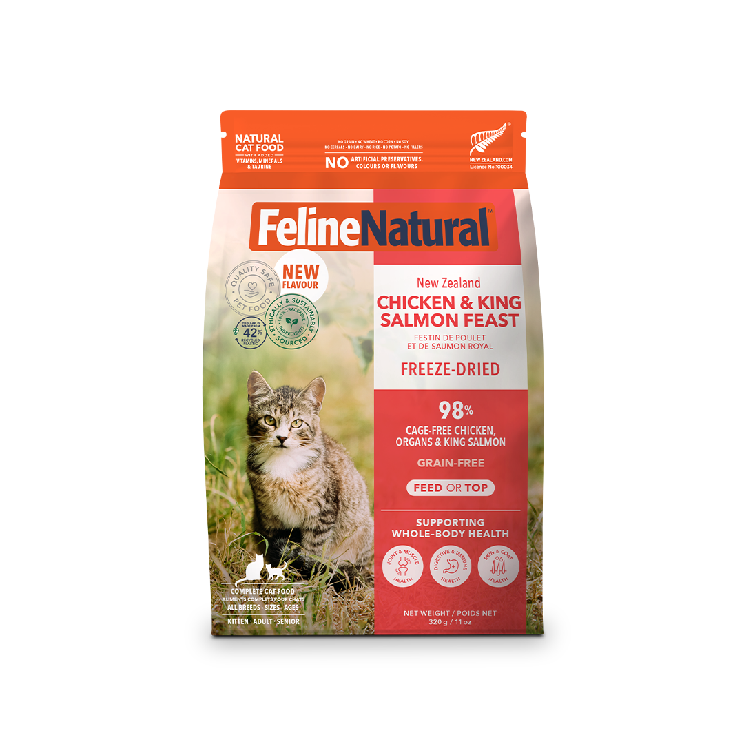 Feline Natural nourriture chat Feline Natural nourriture pour chat Poulet et Saumon lyophilisée Feline Natural Poulet & Saumon King lyophilisé | Sherbrooke Canin