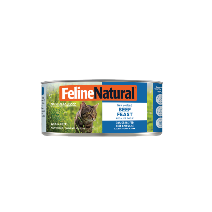 Feline Natural Nourriture pour chat Nourriture humide pour chat Feline Natural - Festin de bœuf 24 x 3 oz Nourriture humide pour chat Feline Natural - Festin de bœuf 24 x 3 oz