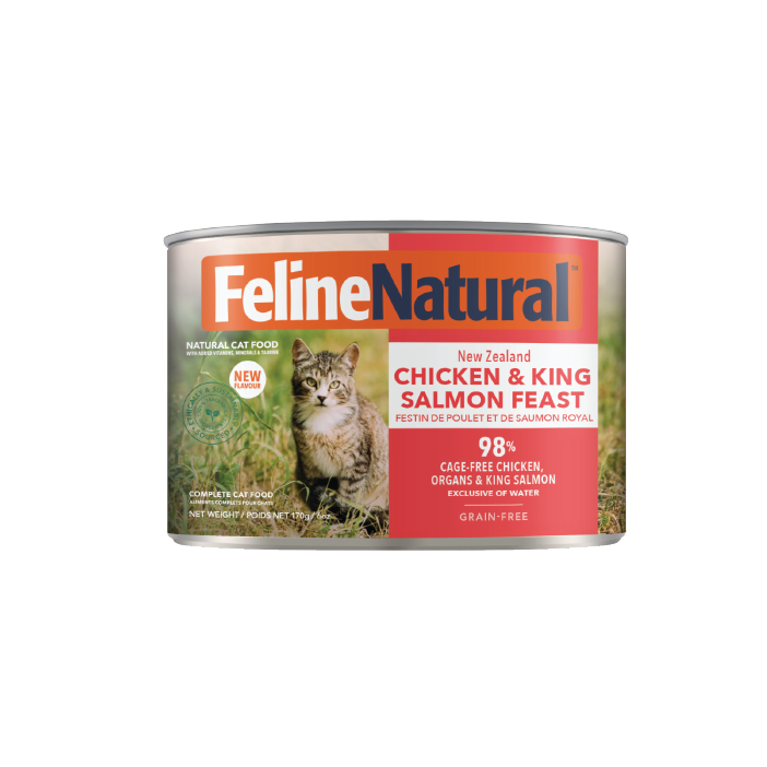 Feline Natural Nourriture pour chat Nourriture humide pour chat Feline Natural - Poulet et saumon King 12 x 6 oz Nourriture humide pour chat Feline Natural - Poulet et saumon King 12 x 6 oz