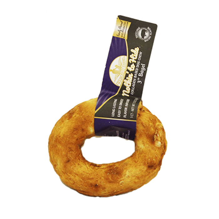 Field Crest Farms Gâteries Bagel à base de collagène - saveur de bacon 3''