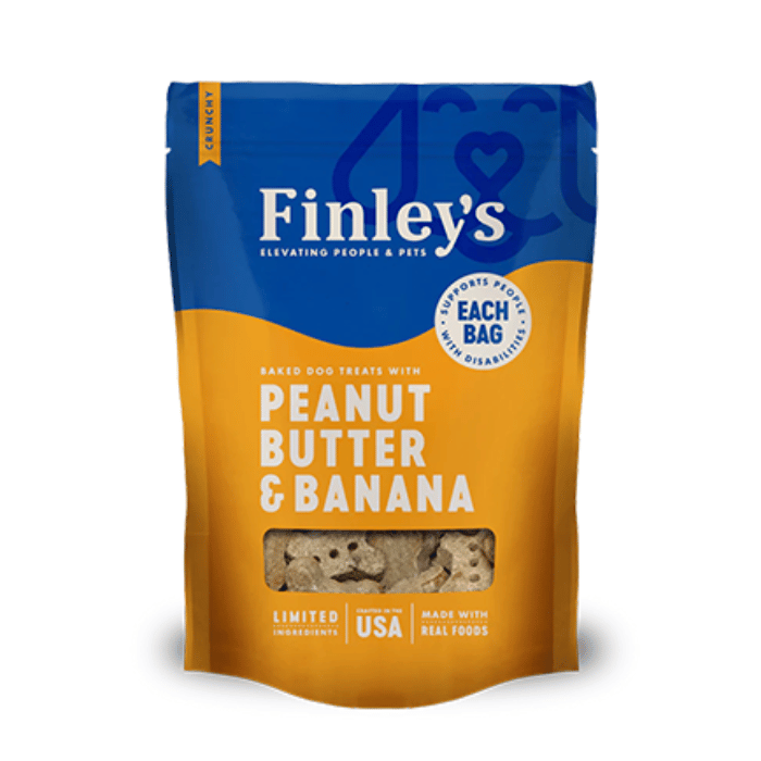 Finley&#39;s Gâteries 12oz Gâterie pour chien biscuits Beurre de peanut-Banane 12oz