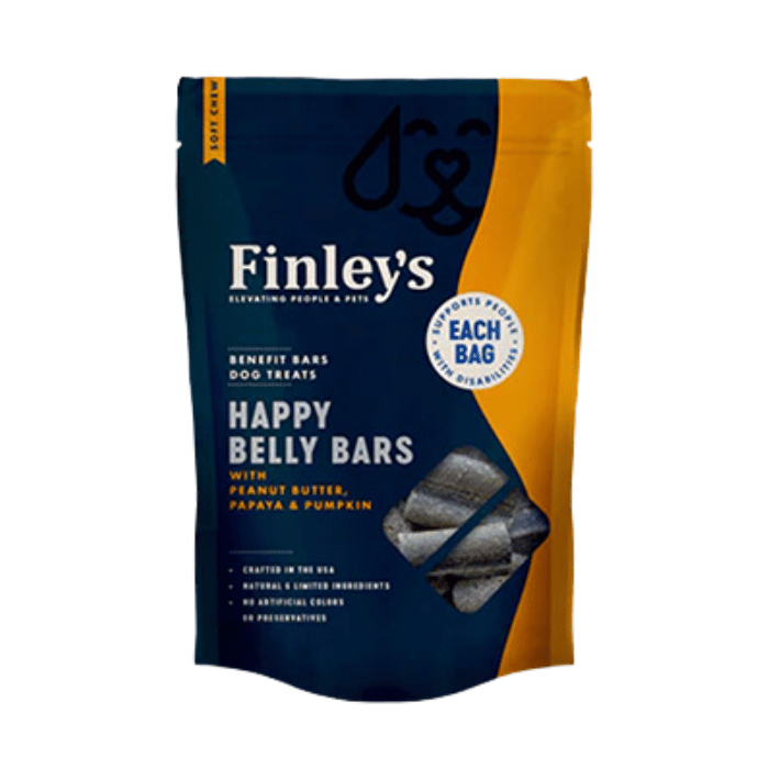 Finley&#39;s Gâteries Gâterie pour chien en barre -Happy Belly - Beurre de peanut, papaye et citrouille
