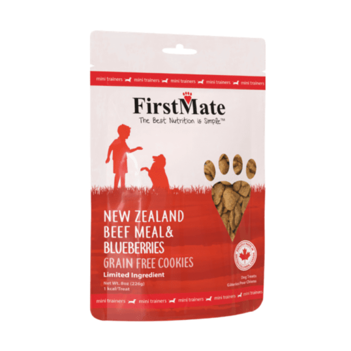 FirstMate Gâteries au boeuf et bleuets - Minis 226g Gâteries au boeuf et bleuets - Minis 226g