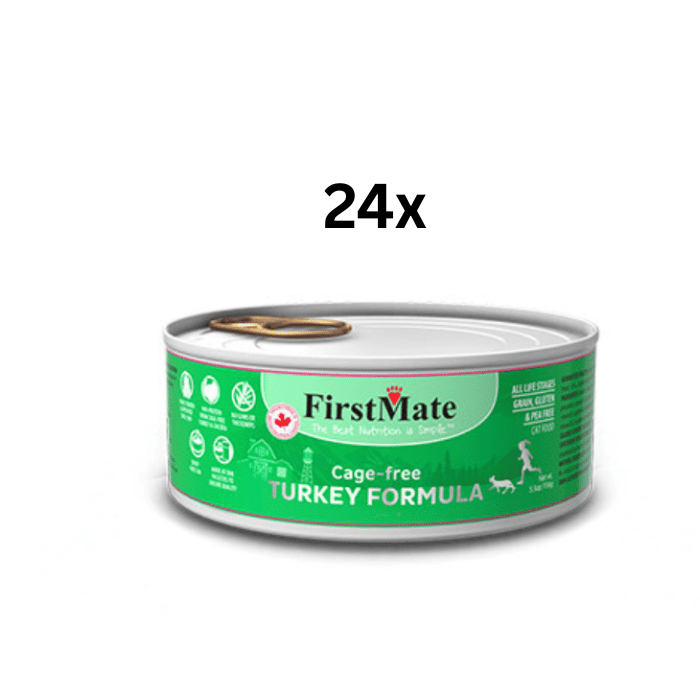 FirstMate nourriture humide 24 x 5.5oz Nourriture humide pour chat FirstMate Dinde Cage free 5.5oz Nourriture humide pour chat FirstMate Dinde Cage free 5.5oz