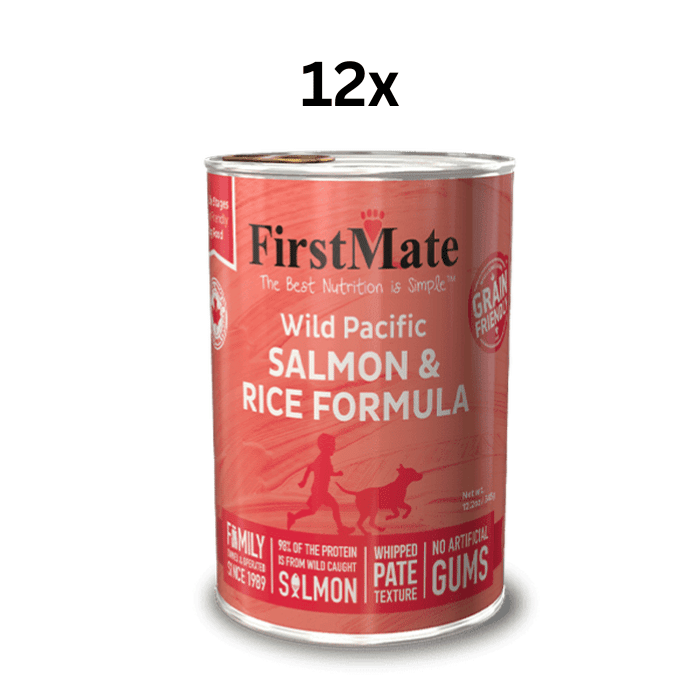 FirstMate nourriture humide 12 x 12.2oz Nourriture humide pour chiens FirstMate Saumon sauvage du Pacifique et riz Nourriture humide pour chiens FirstMate Saumon sauvage du Pacifique et riz