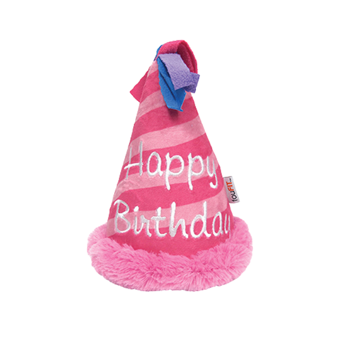Foufou Dog jouets pour chien Chapeau d'anniversaire en peluche 6'' Rose Chapeau d'anniversaire en peluche 6'' Rose
