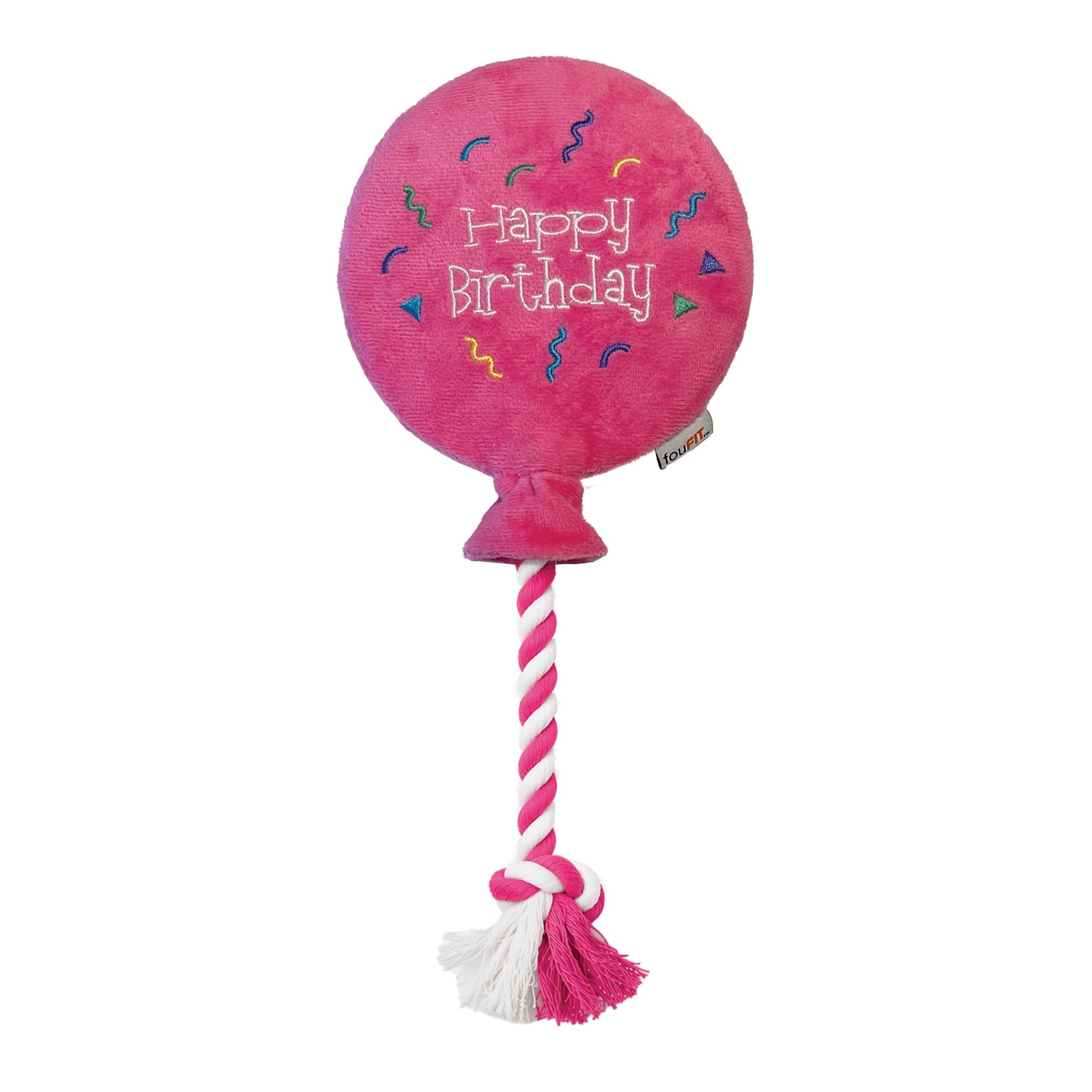 Pink birthday balloon plush toy