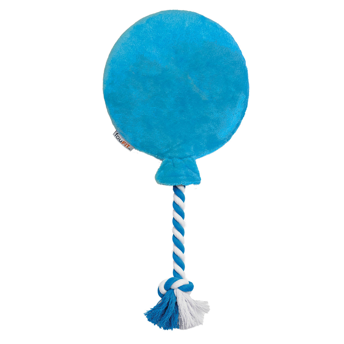 Blue balloon plush toy, back view