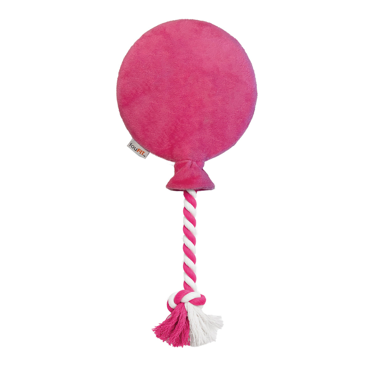 Pink balloon plush toy, back view