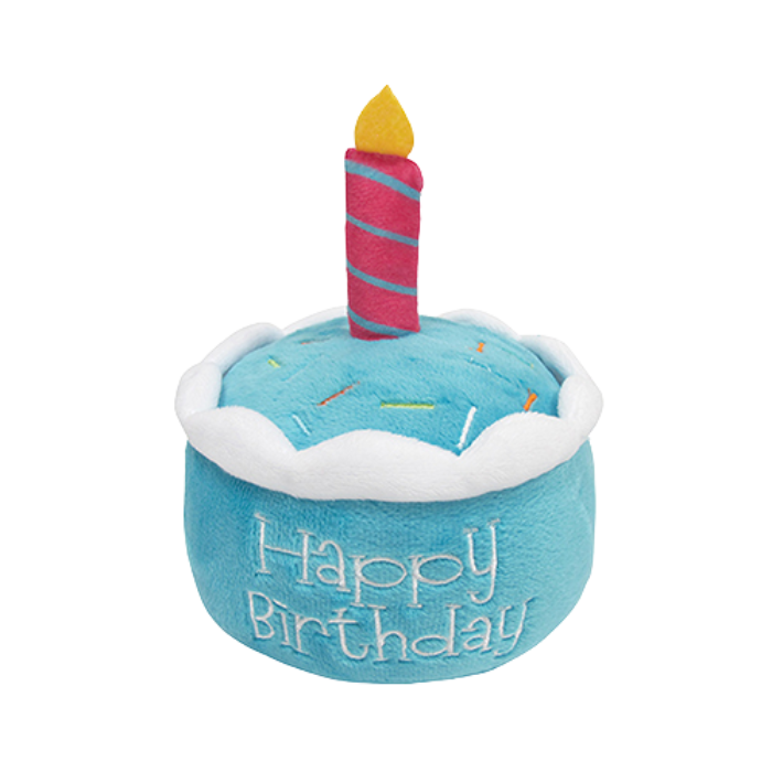 Foufou Dog jouets pour chien Gâteau d'anniversaire en peluche Bleu Gâteau d'anniversaire en peluche Bleu