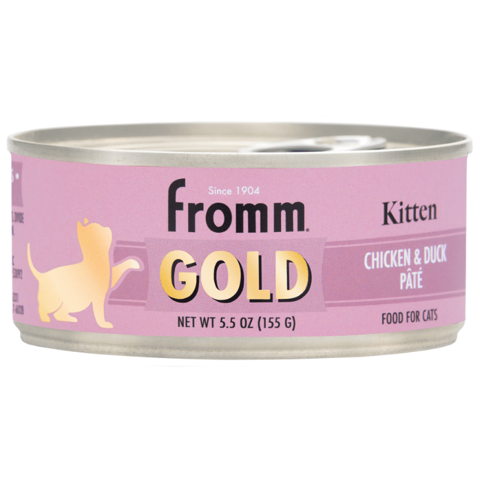 Fromm nourriture chat Nourriture humide pour chatons - Fromm Gold Pâté - Poulet, Canard, Poids santé 12x 5.5oz Nourriture humide pour chatons - Fromm Gold Pâté - Poulet, Canard, Poids santé 12x 5.5oz