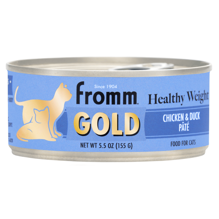 Fromm nourriture chat Nourriture humide pour chats - Fromm Gold Pâté - Poulet, Canard, Poids santé 12x 5.5oz Nourriture humide pour chats - Fromm Gold Pâté - Poulet, Canard, Poids santé 12x 5.5oz