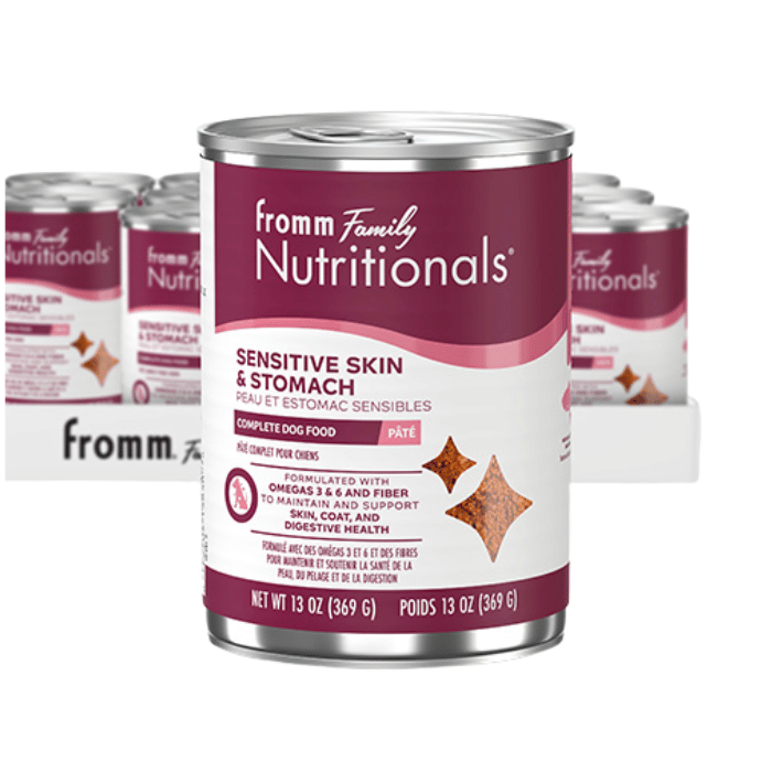 Fromm nourriture humide Nourriture humide pour chiens Fromm Nutritionals – Peau et Estomac Sensibles 12 x 13oz Nourriture humide pour chiens Fromm Nutritionals – Peau et Estomac Sensibles 12 x 13oz