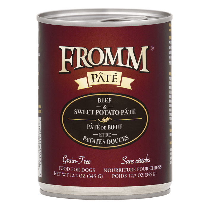 Fromm nourriture humide Nourriture humide pour chiens Fromm Pâté de boeuf et de patate douces 12 x 12.2oz Nourriture humide pour chiens Fromm Pâté de boeuf et de patate douces 12 x 12.2oz