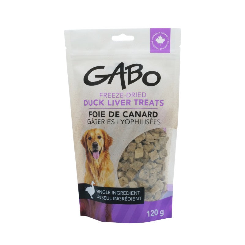 Gabo Gâteries Gabo - Gâteries lyophilisées pour chien, Foie de canard, sac de 120g Gabo - Gâteries lyophilisées pour chien, Foie de canard, sac de 120g