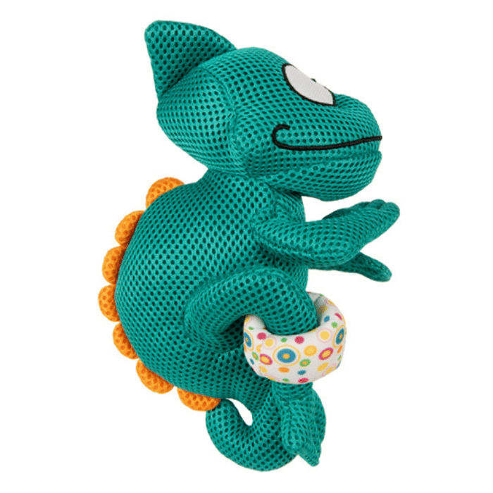 GoDog peluche Jouet pour chien goDog Double Chew Guard Caméléon - Turquoise - MOYEN Jouet pour chien goDog Double Chew Guard Caméléon - Turquoise - MOYEN