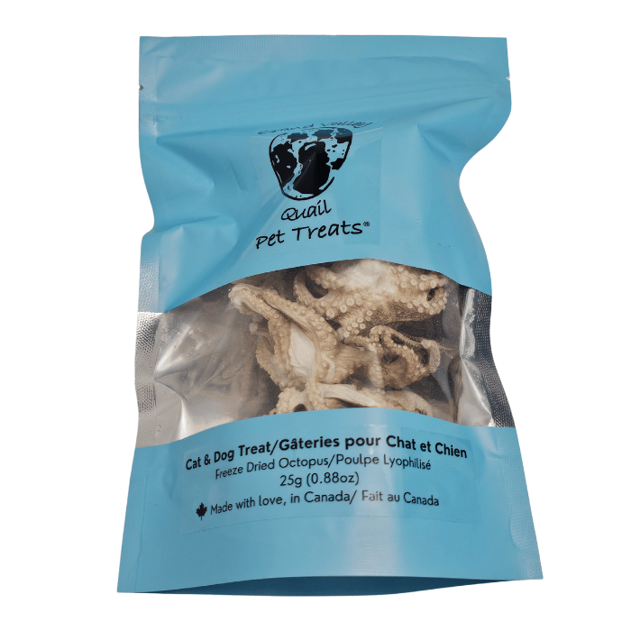 Grand Valley Quail Pet Treats Pieuvre lyophilisé 25g Pieuvre lyophilisé 25g