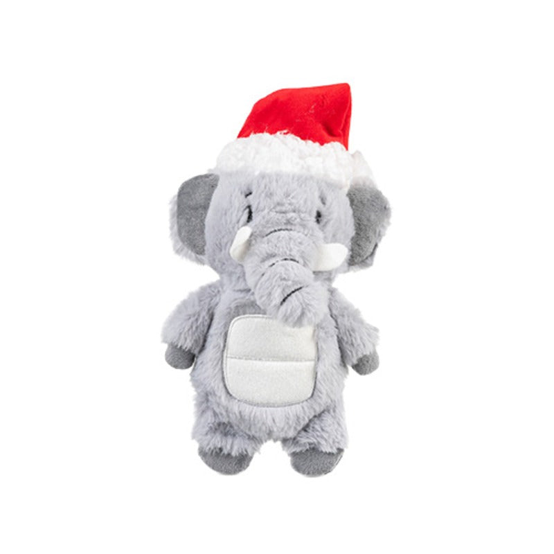 Growl dog toys - Jingle Bellies holiday plush elephant for dogs