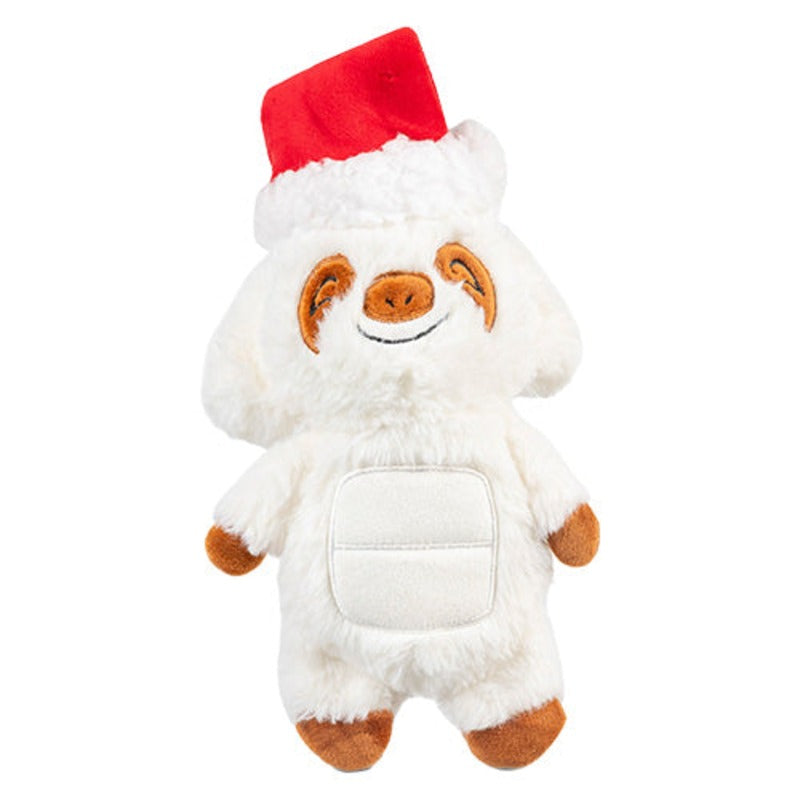 Growl Jingle Bellies sloth holiday plush dog toy