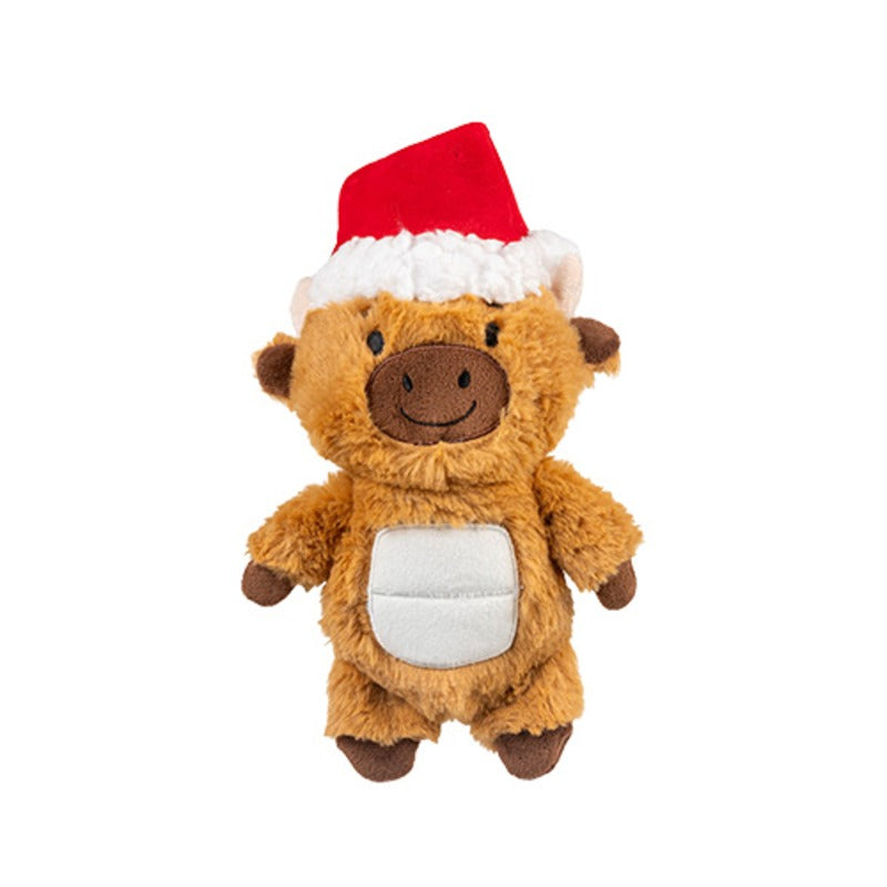 Growl dog toys - Jingle Bellies holiday plush bull for dogs