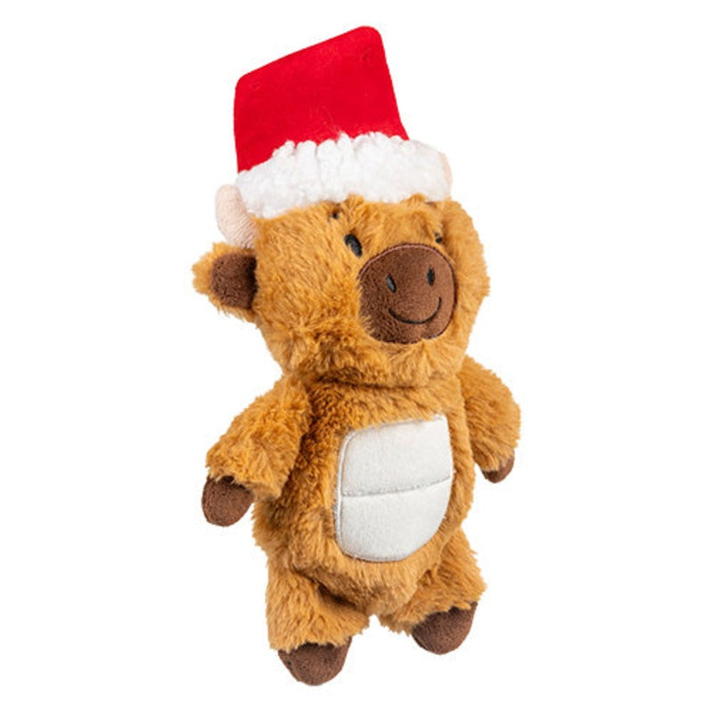 Growl dog toys - Jingle Bellies holiday plush bull for dogs